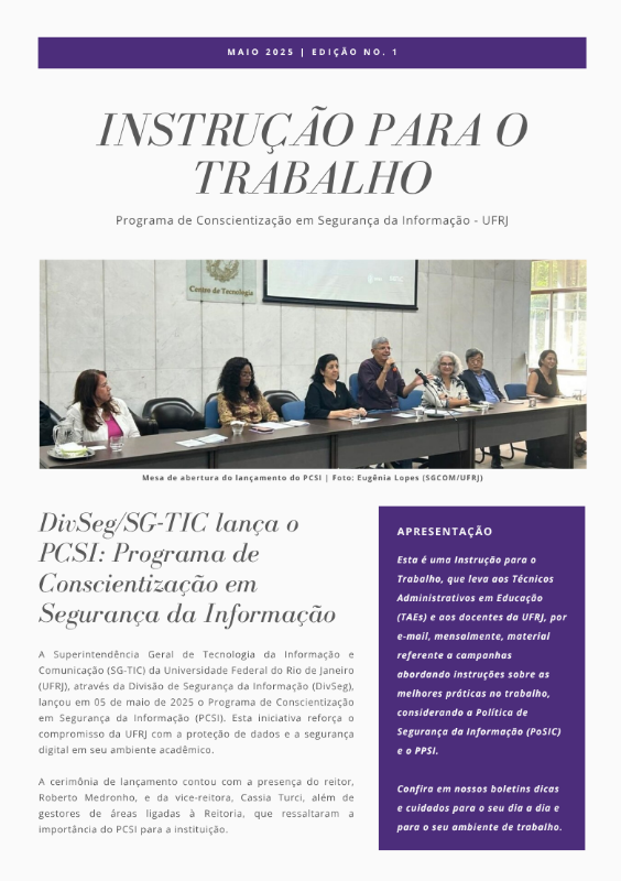 Instrução para o Trabalho - Edição número 1 - maio de 2025